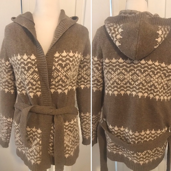 fair isle hooded cardigan